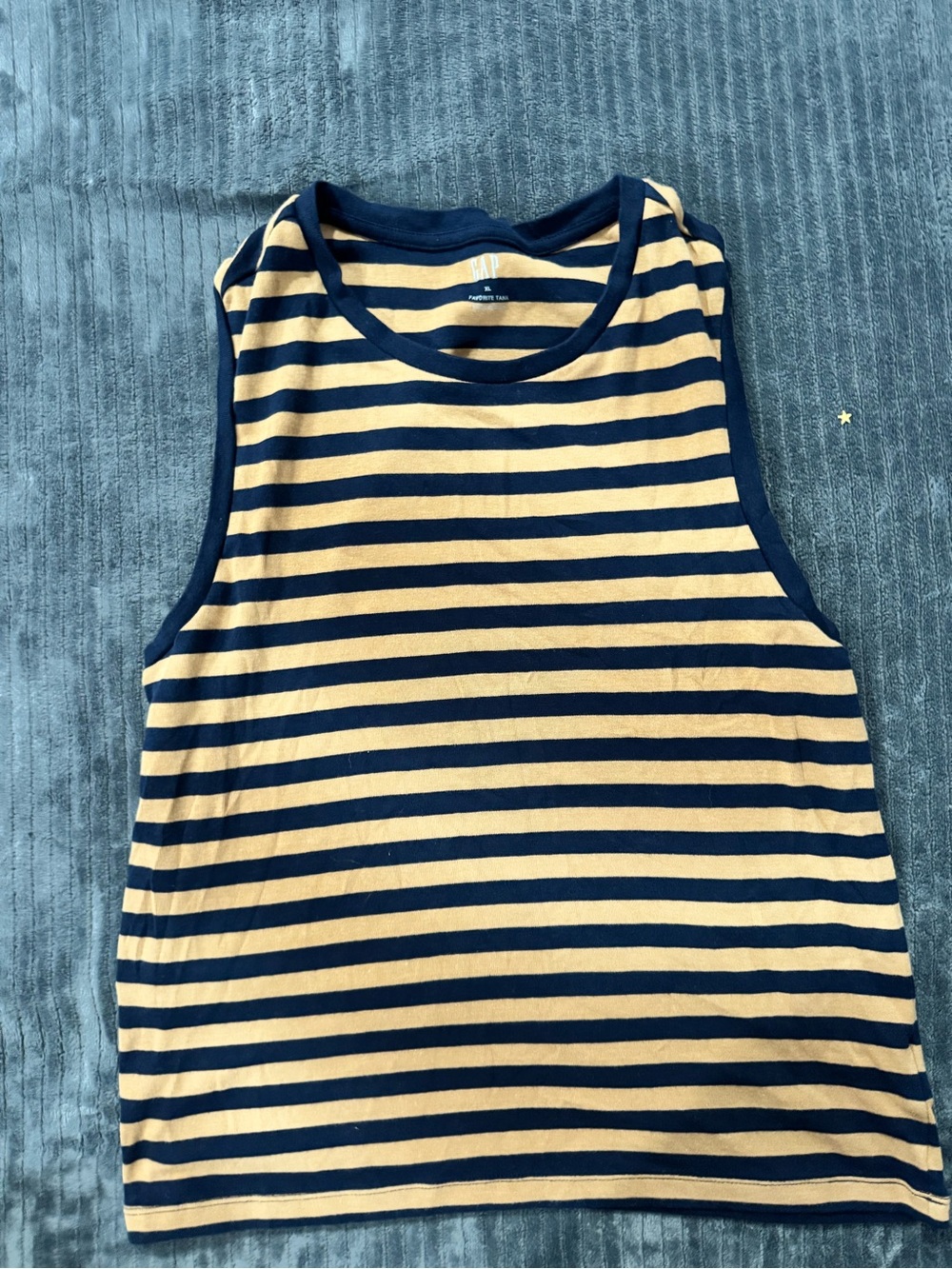 GAP Navy and Mustard Striped Tank